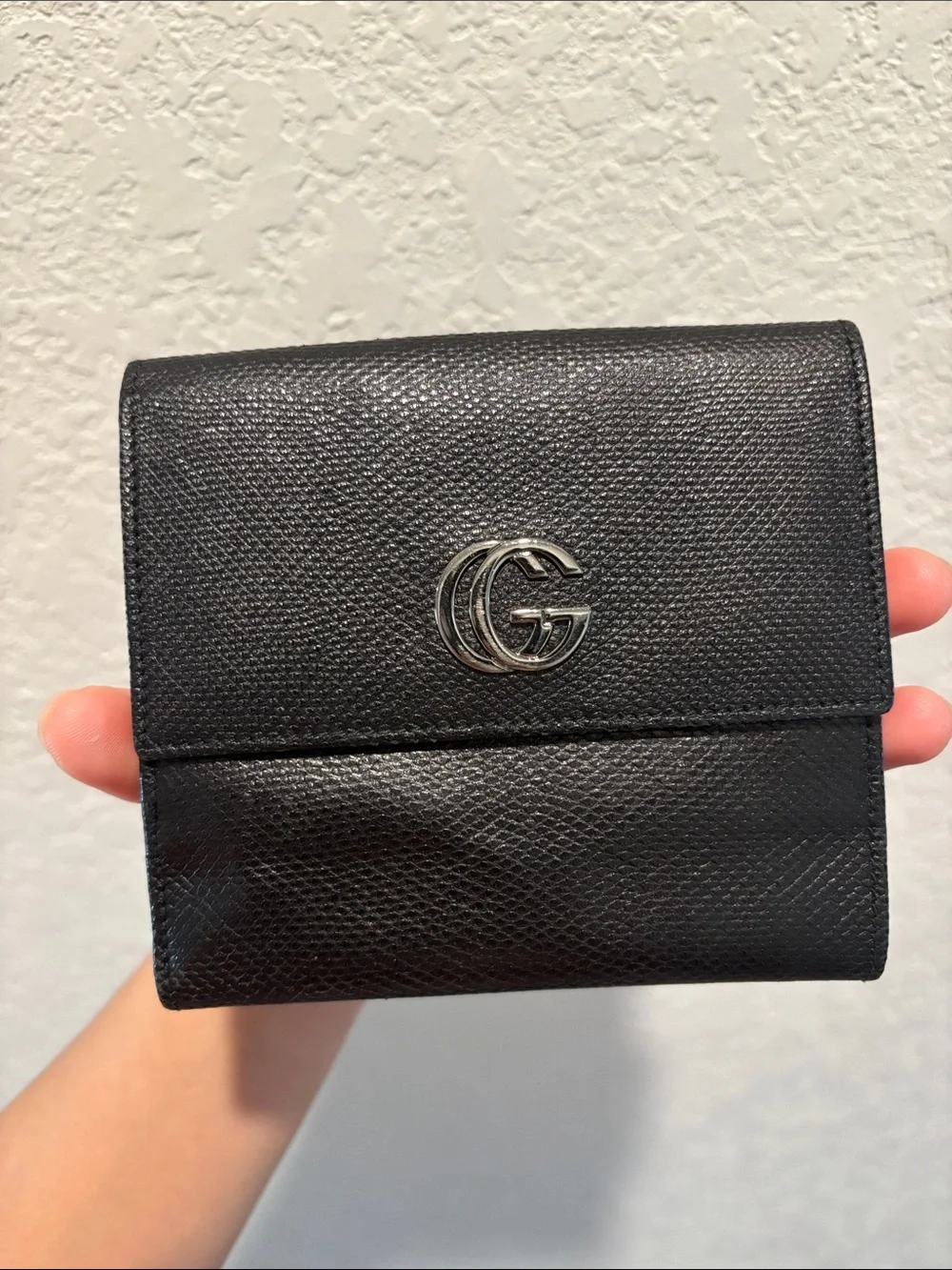 Gucci GG Logo Black Leather Wallet